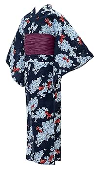 Amazon | 浴衣 レディース 女性用 夏日記 NATSUNIKKI 紺