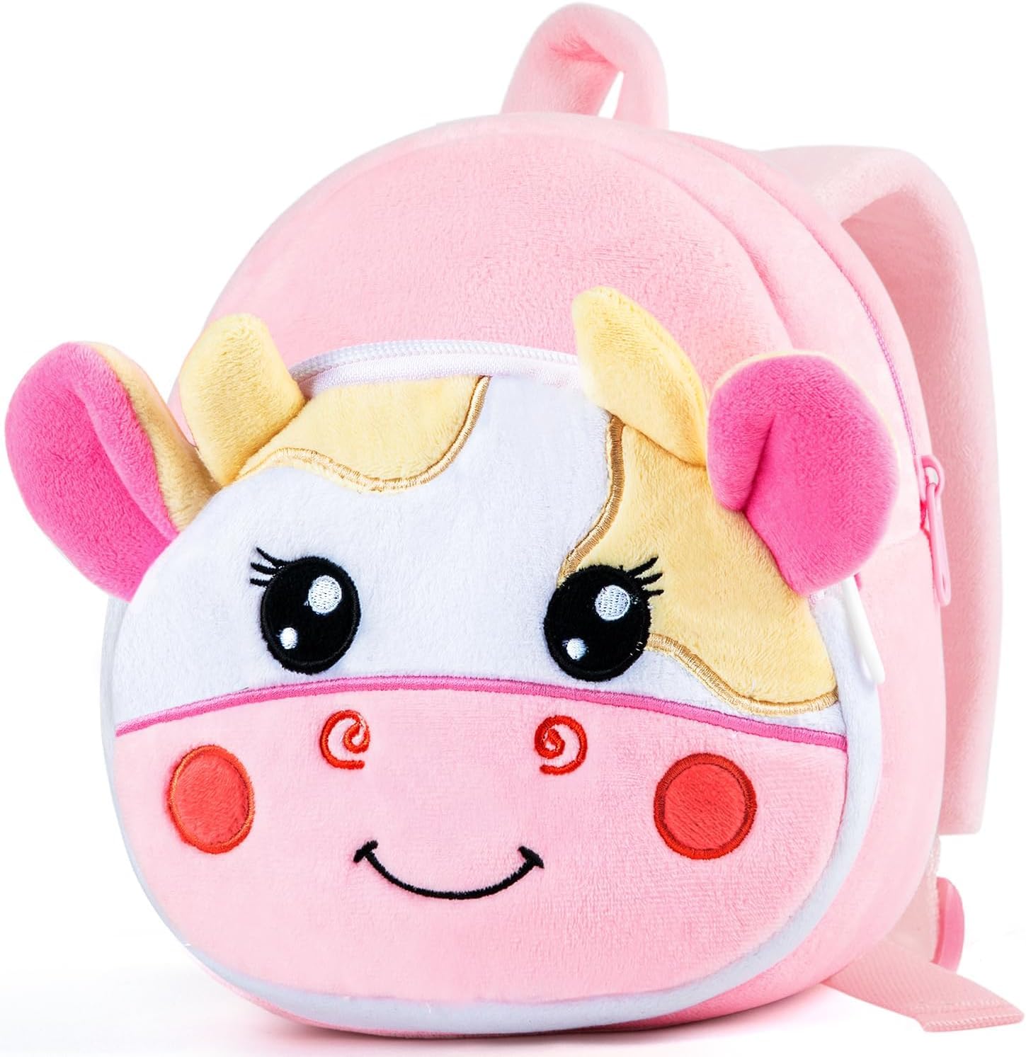 Frantic Cute Backpack for Nursery Children Soft Plush Velvet Cartoon Animal Plush Preschool Mini Travel Bags for Baby Girl & Baby Boy Ideal for Girls, Boys & Toddlers, 2-5 Years