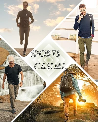 Miniatura 3 de Pantalones de senderismo para hombre, de secado rápido, con bolsillos, elásticos, ajustados, ligeros, para viajes, entrenamiento atlético