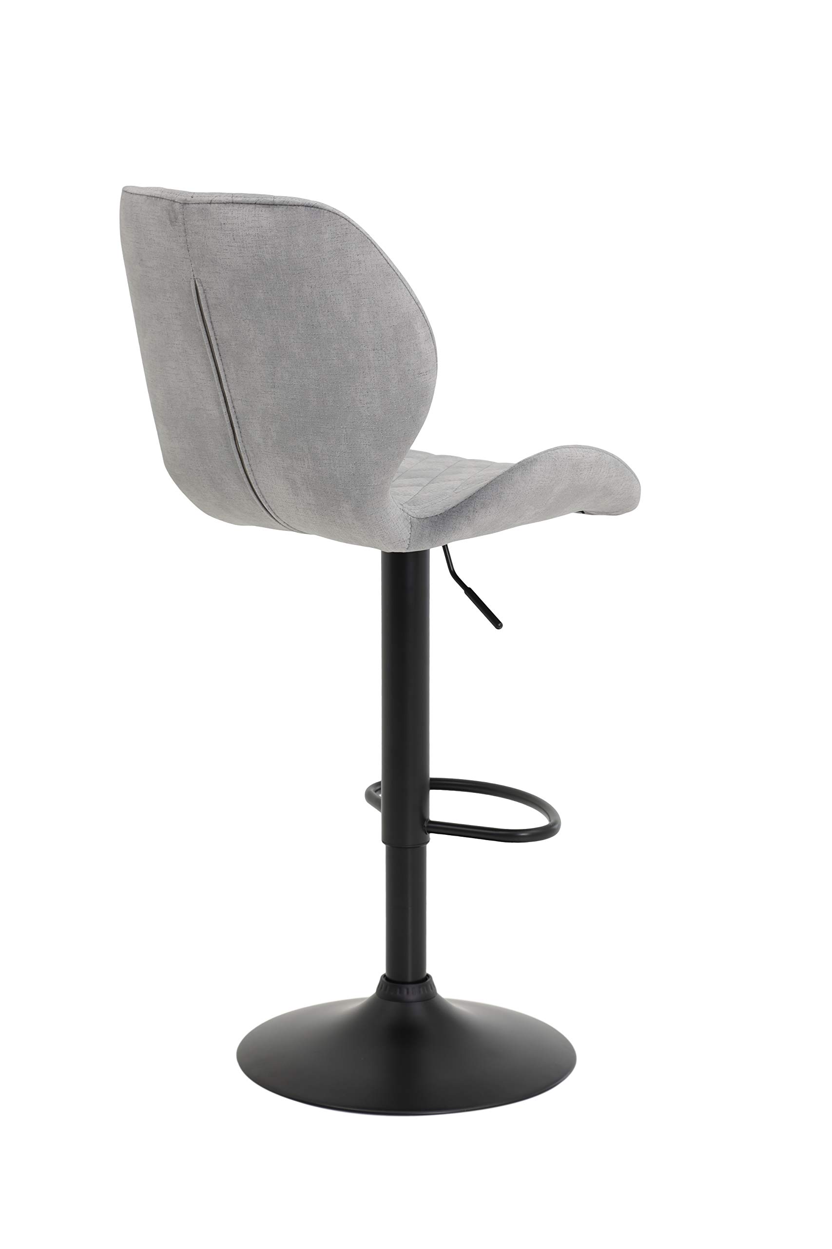 Hela Tische, Laila - Juego de 2 Sillas de Pedestal, Microfibra, Base de Metal, Color Gris, Altura Regulable con Elevador, Base Circular, Giratorias en 360°