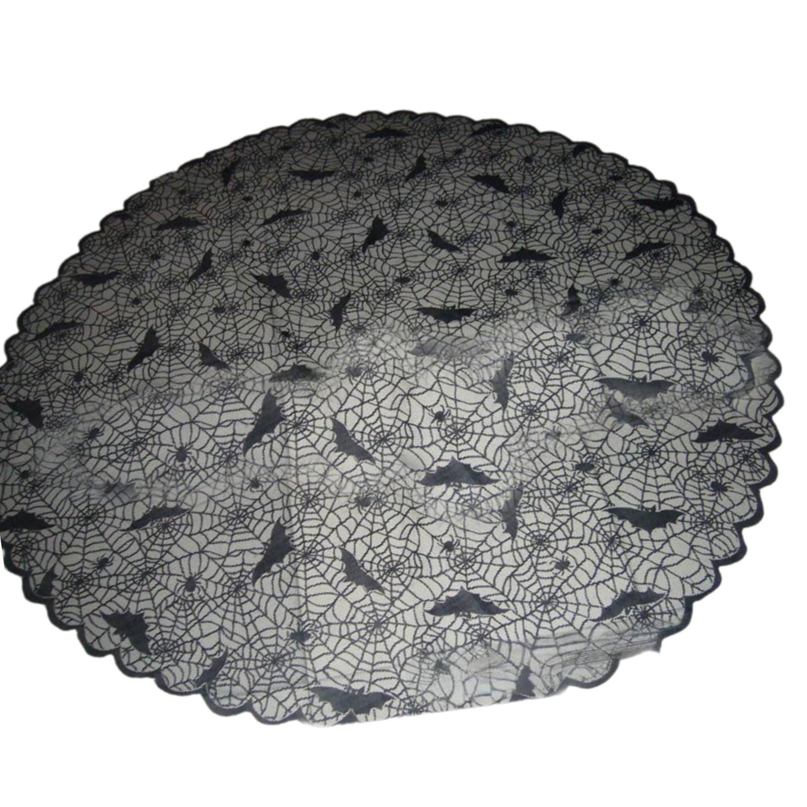 Carotoe C Arotoe Halloween Black Lace Polyester Tablecloth For Party Decorations Fabri Easy To Leaning Foldable Designs Halloween Tablecloth Black Lace