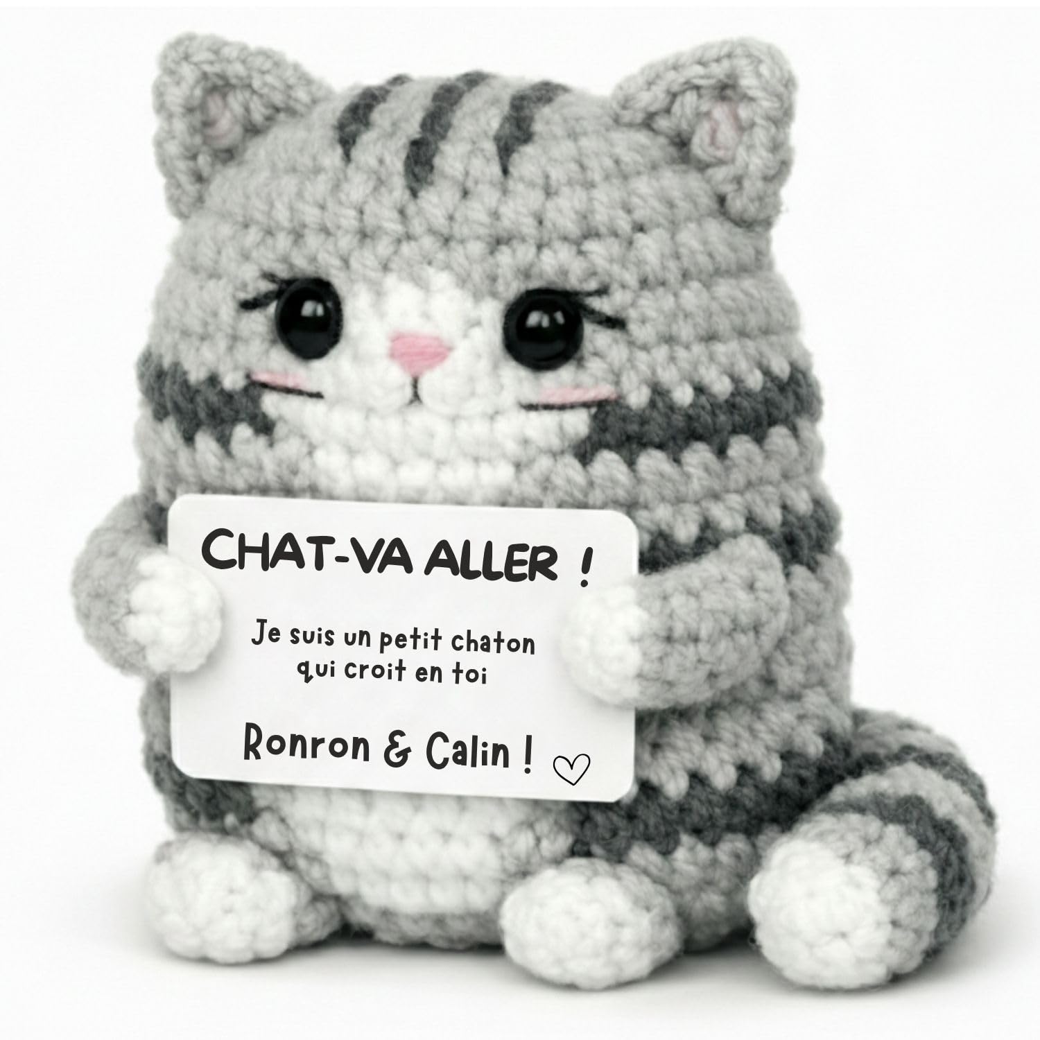 Positive kitten© | Original & Cute Gift | Cute Cat Idea | Love Home Deco | Birthday Party Girl Mom Sister Friend Girlfriend Grandmother | Surprise Mistress & Collegue Office | Soft Toy