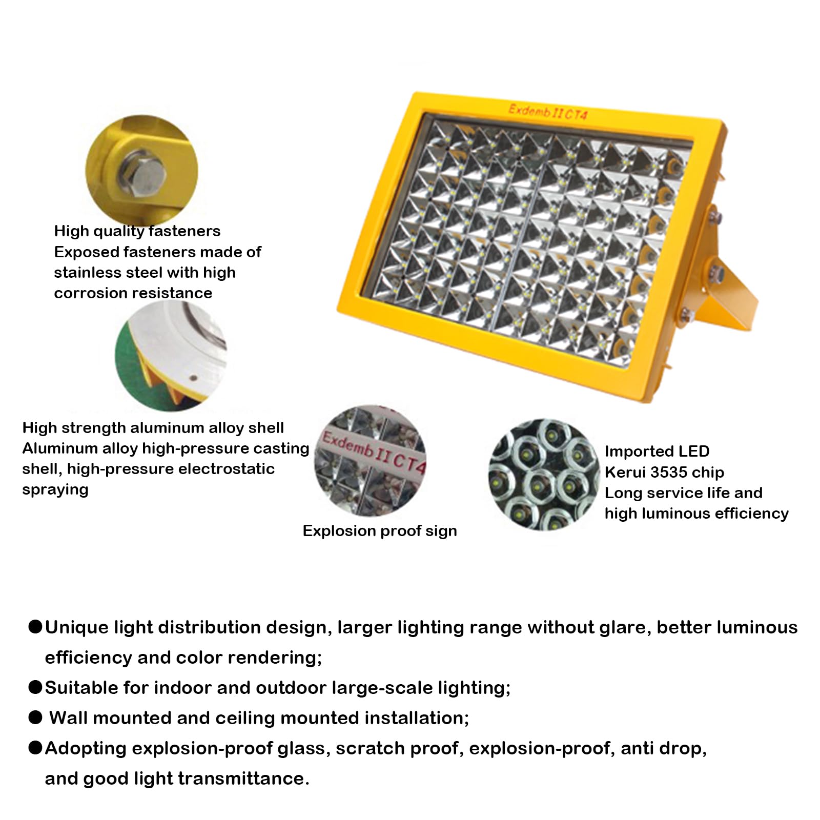 Faretto LED Da Esterno 50-250w Luce Di Sicurezza Proiettore Del LED, Ip66 Impermeabile Faretti LED d Per Giardino, Cortile, Garage, Fabbriche, Passaggi Porta (60W)