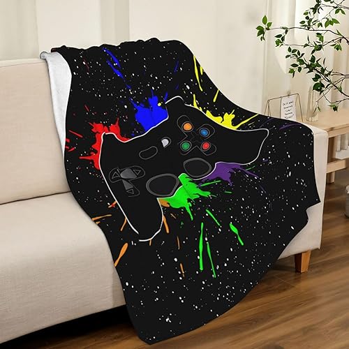 Miniatura 4 de Manta fresca con joystick de videojuegos para videojuegos, ropa de cama suave, cálida y acogedora manta de franela de vellón de felpa, regalos para