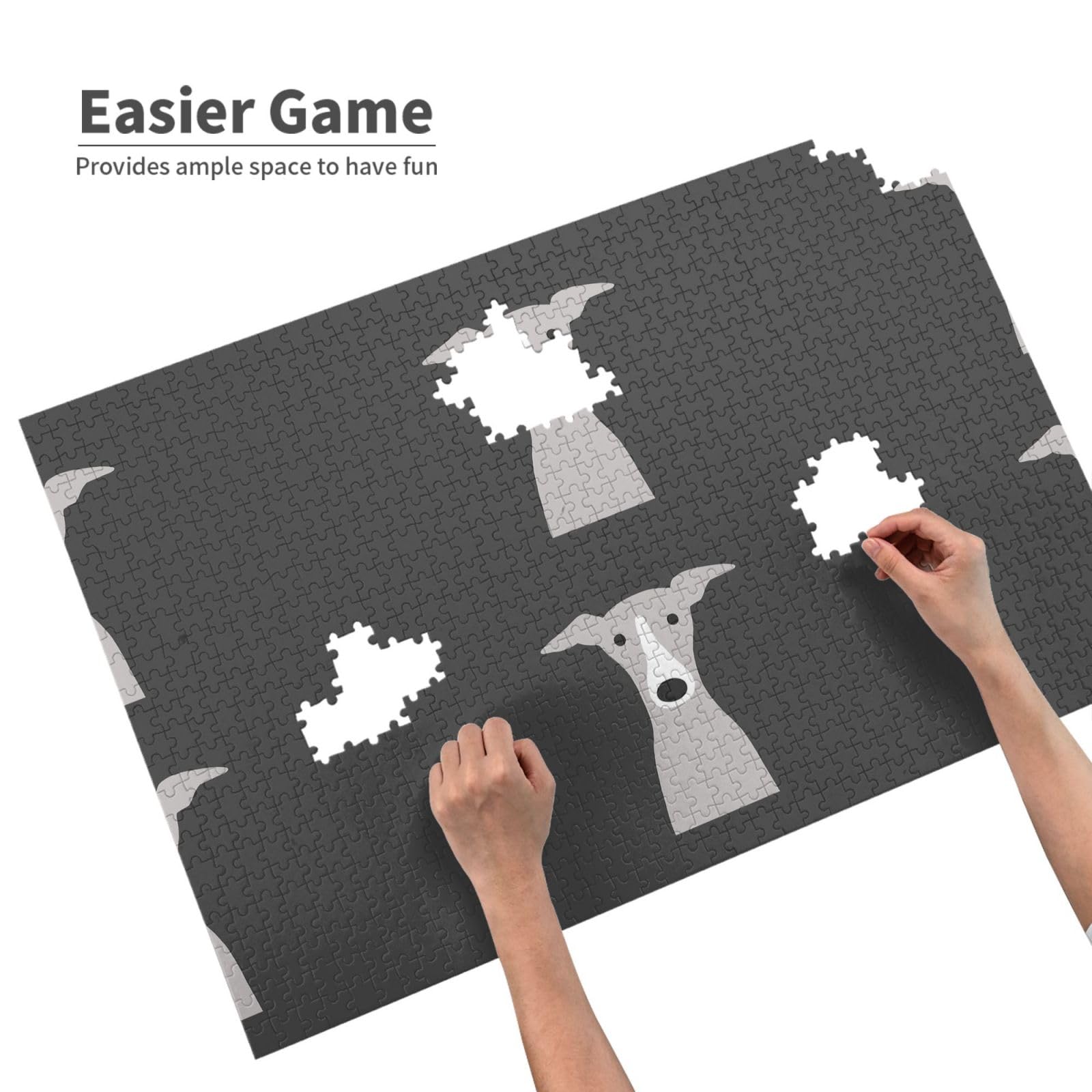 Gioco di puzzle per adulti, puzzle impegnativi, puzzle da 1000 pezzi, levriero, cane Whippet italiano carino