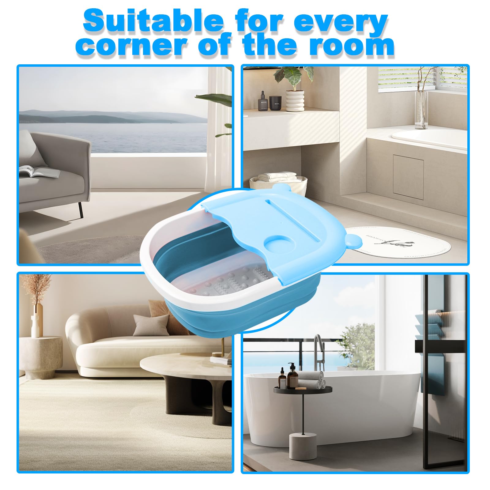 Nizirioo Pediluvio Pieghevole, Bacino Da Bagno Plastica Pediluvio Piedi Vaschetta Pedicure Spa Per Pediluvi Pieghevole Antistress Vasca Da Bagno Per Pedicure Rilassare E Massaggio