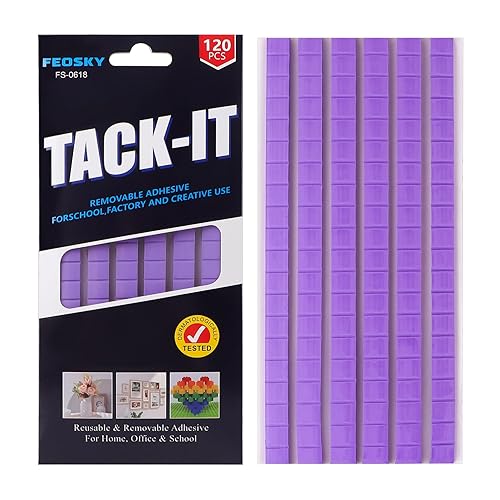 Feosky Adhesive Poster Sticky Tack Putty, Reusable and Removable Adhesive Putty, 120PCS, Mounting Putty for displaying Wall Paintings, Museum Art Photography, Picture, Crafts (Blue, Pack of 1)