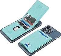 Vista 10 de KIHUWEY Cartera MagSafe con soporte magnético, de cuero seguro y desmontable, con función de atril RFID para iPhone 16/15/14/13/12 Pro Max Plus,