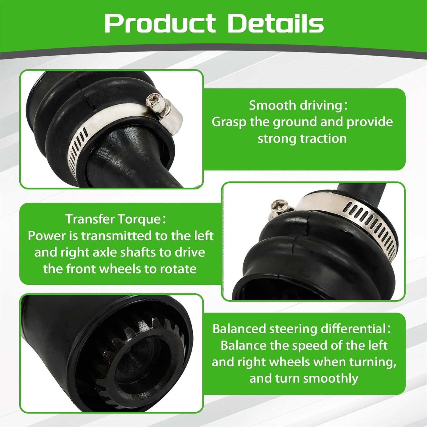 munirater Front Differential Drive Shaft 705400913 705401032 Replacement for Outlander 1000 1000R 4X4 6X6 2012-2019