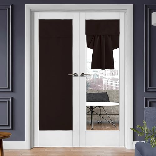Miniatura 127 de RYB HOME Cortinas de oscurecimiento de habitación para puerta francesa, cortinas de ventana para puertas de vidrio, aislamiento térmico, cortina