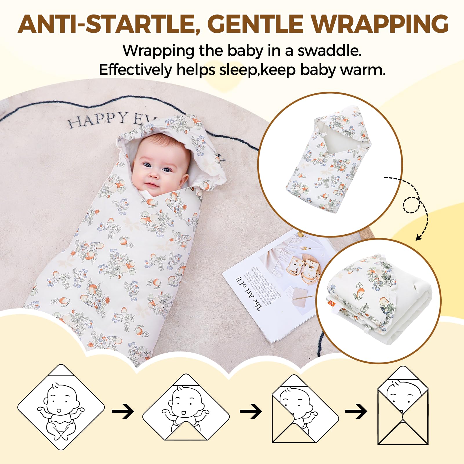 LAT Coperta Ovetto per Neonati, 90 * 90cm Universale Coperta per Passeggino con Capucio, Cotone Copertina Invernale per Ovetto Passeggino Seggiolino Auto Carrozzina (Coniglio) (Confezione da 2)