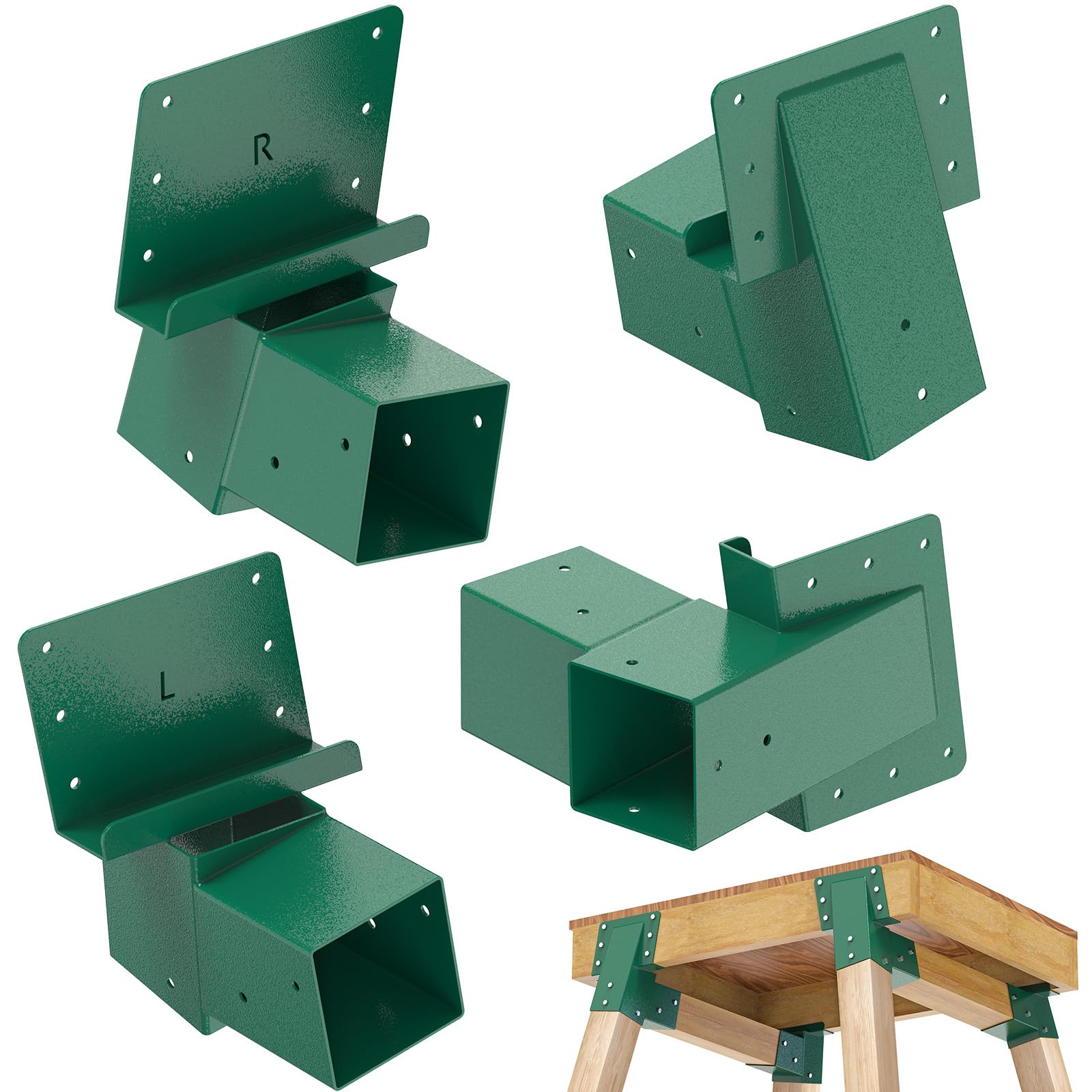 SELEWARE Deer Stand Brackets 4x4 Green Deer Blind Brackets Elevator Bracket