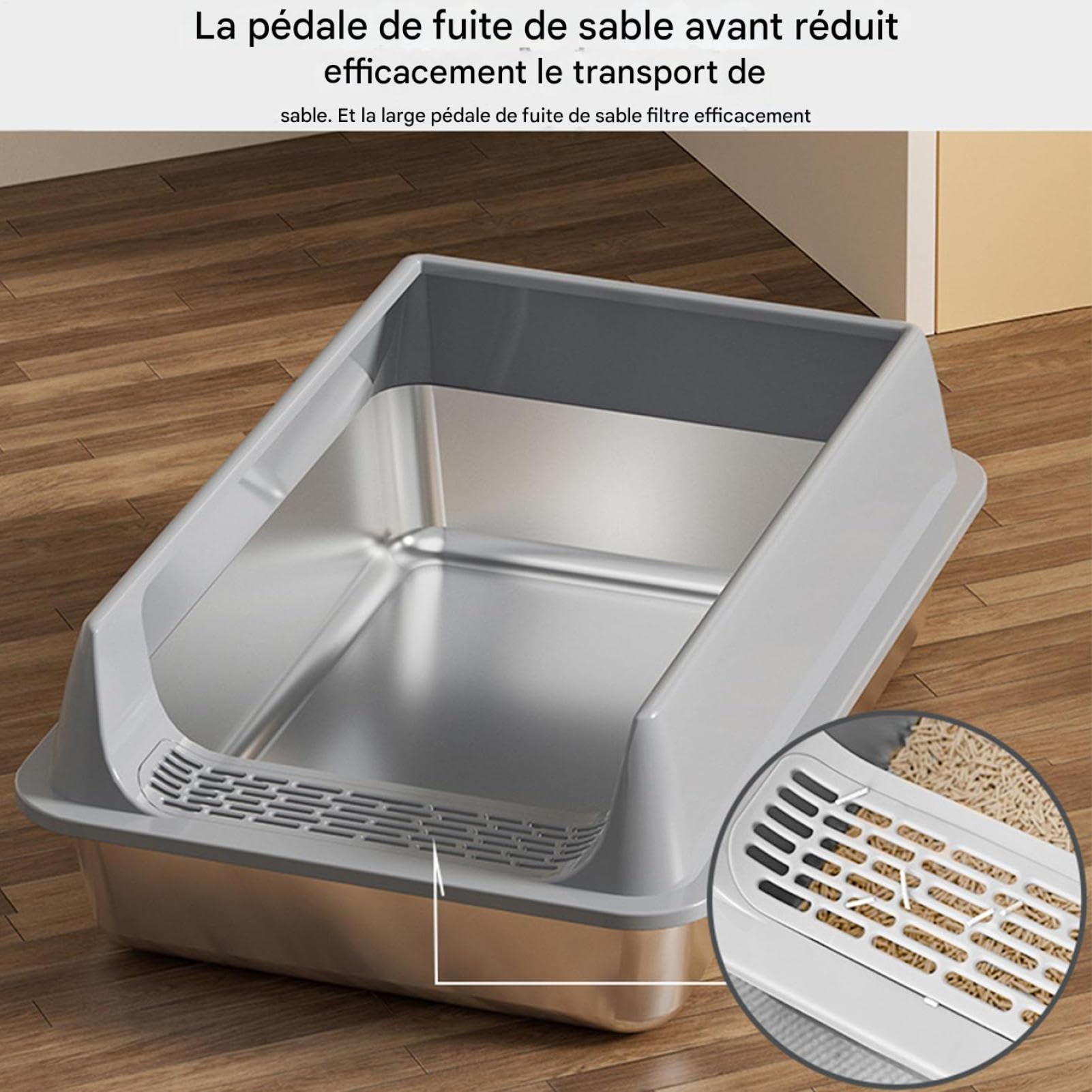 de para Gatos Bandeja con para Mascotas Antisalpicaduras | Bandeja para Gatos Antisalpicaduras Semicerrada con Recogedor para Dormitorio, Apartamento, Salón
