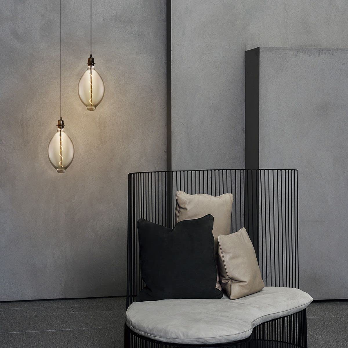 Home Sweet Home Edison Vintage E27 | LED-Filament-Leuchtmittel Carbon | Oval LED-Lampe | Rauch | Dimmbar | 4W 100lm 1800K | warmweißes Licht | für E27-Fassungen