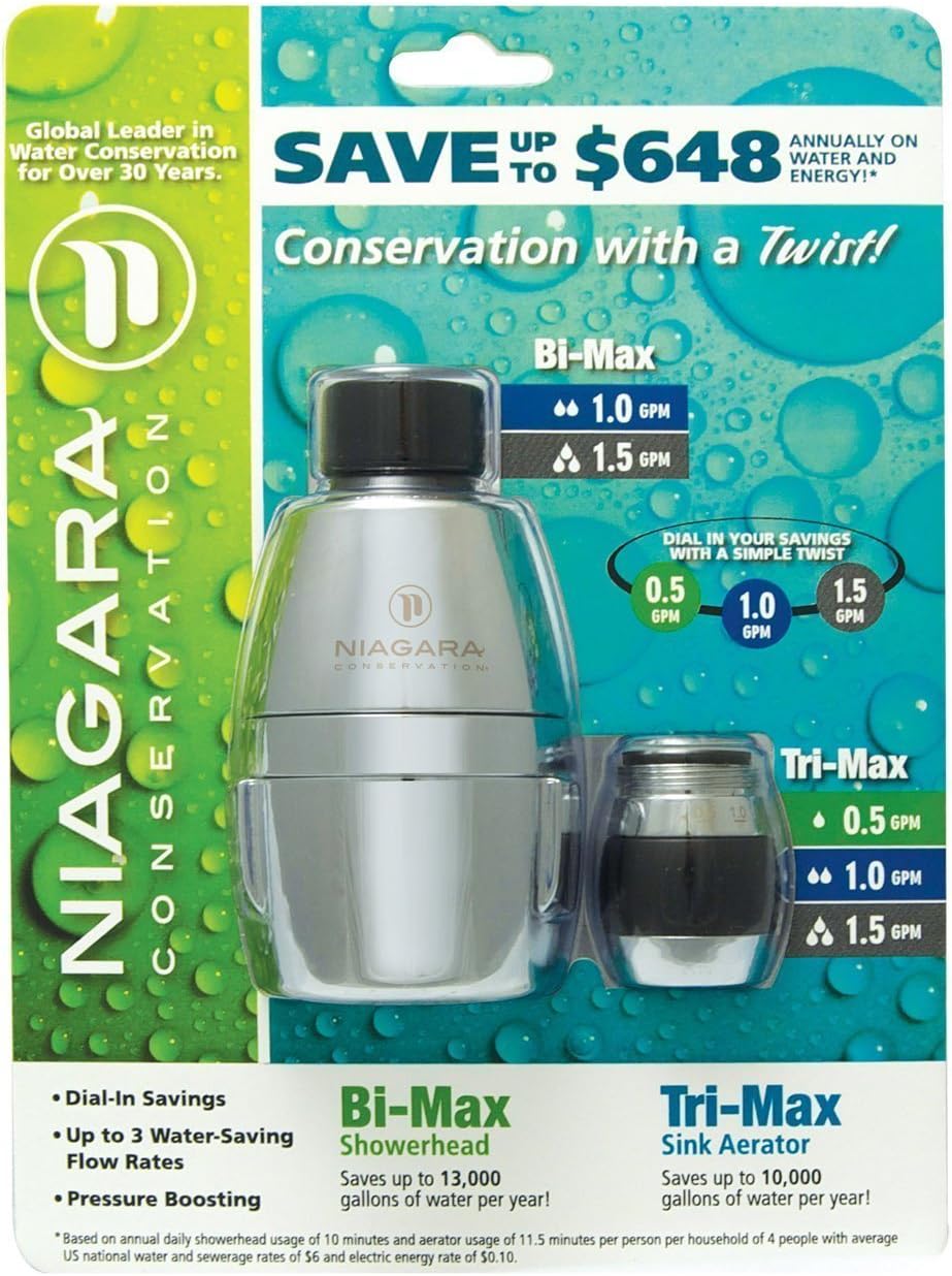 Niagara Bi-max Showerhead & Tri-max Sink Aerator