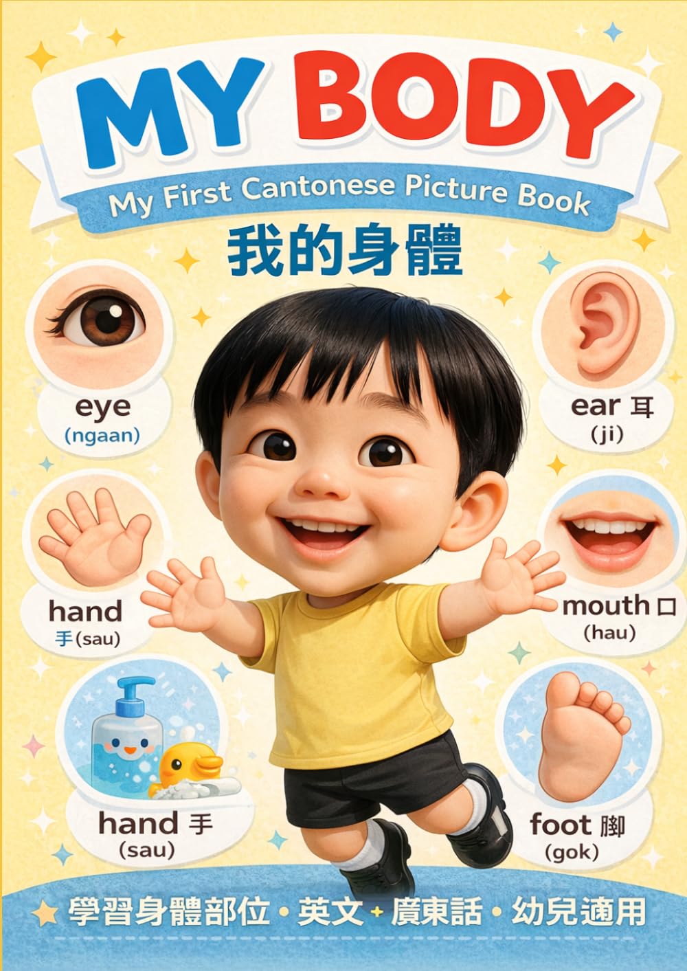 MY BODY: My First Cantonese Picture Book (English + Cantonese): Learn Body Parts for Toddlers with English and Cantonese