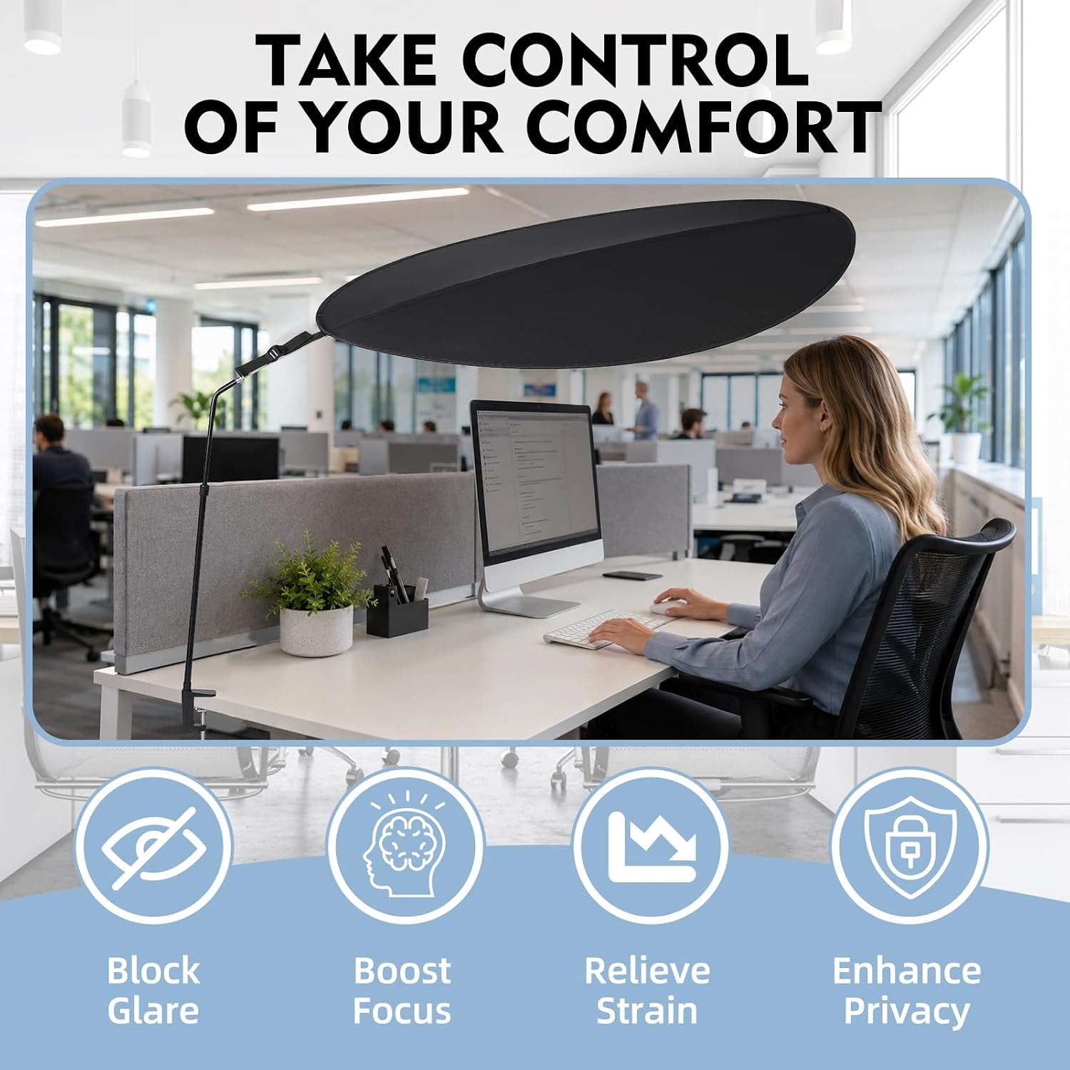 Office Cubicle Leaf Canopy Desk Shade, 52 Inch for Overhead Light Block