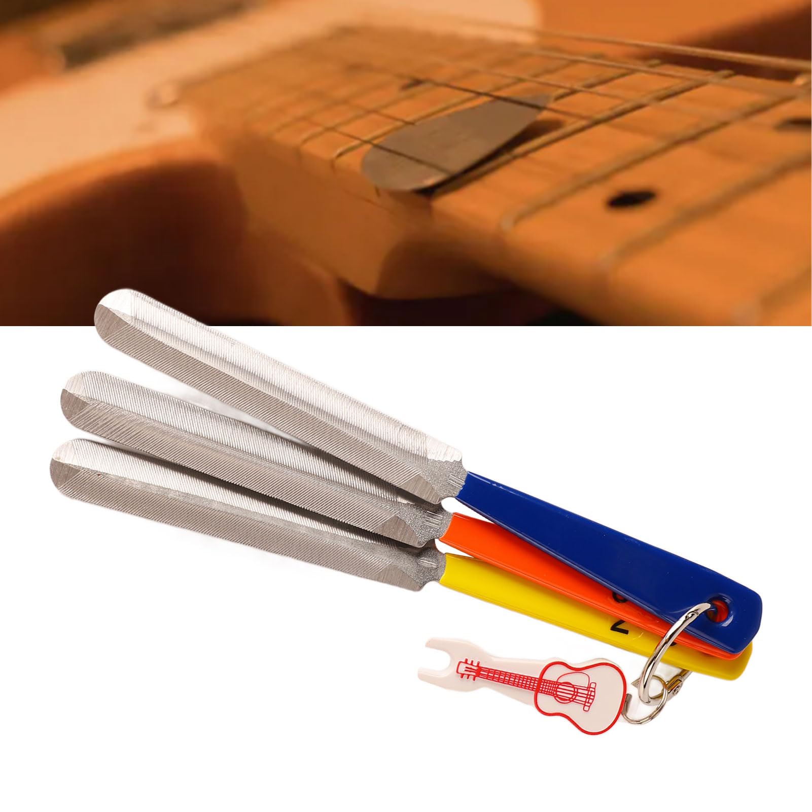 Lima per Capotasto per Chitarra, File per Incoronazione di Tasti in Acciaio Inossidabile Strumenti per Liutaio File per Chitarra Elettrica Strumento Portatile per la Regolazione
