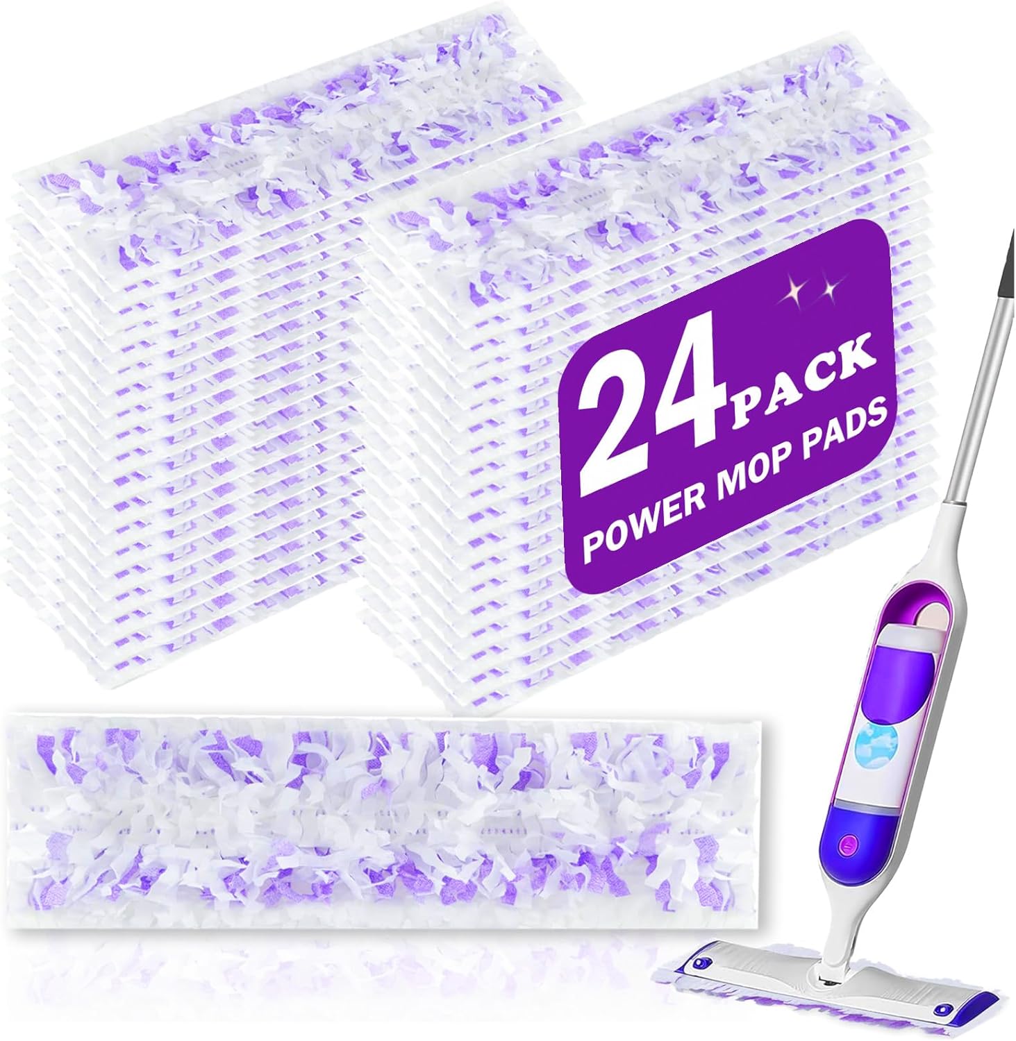 48 Pack PowerMop Refill Pads for Swiffer Power Mop - Multi-Surface Floor Cleaning Mop Pads, Compatible with Swiffer Wet Pads Refill, 12 Layers Thickened Durable | Super Absorbent