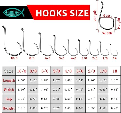 Miniatura 6 de Circle Hooks Fishing Hooks 2X Strong 170PCSBox220PCSBox Octopus Catfish Fish Bulk Fishing Hooks Set Saltwater Freshwater Gear Equipment#1 10 20 30