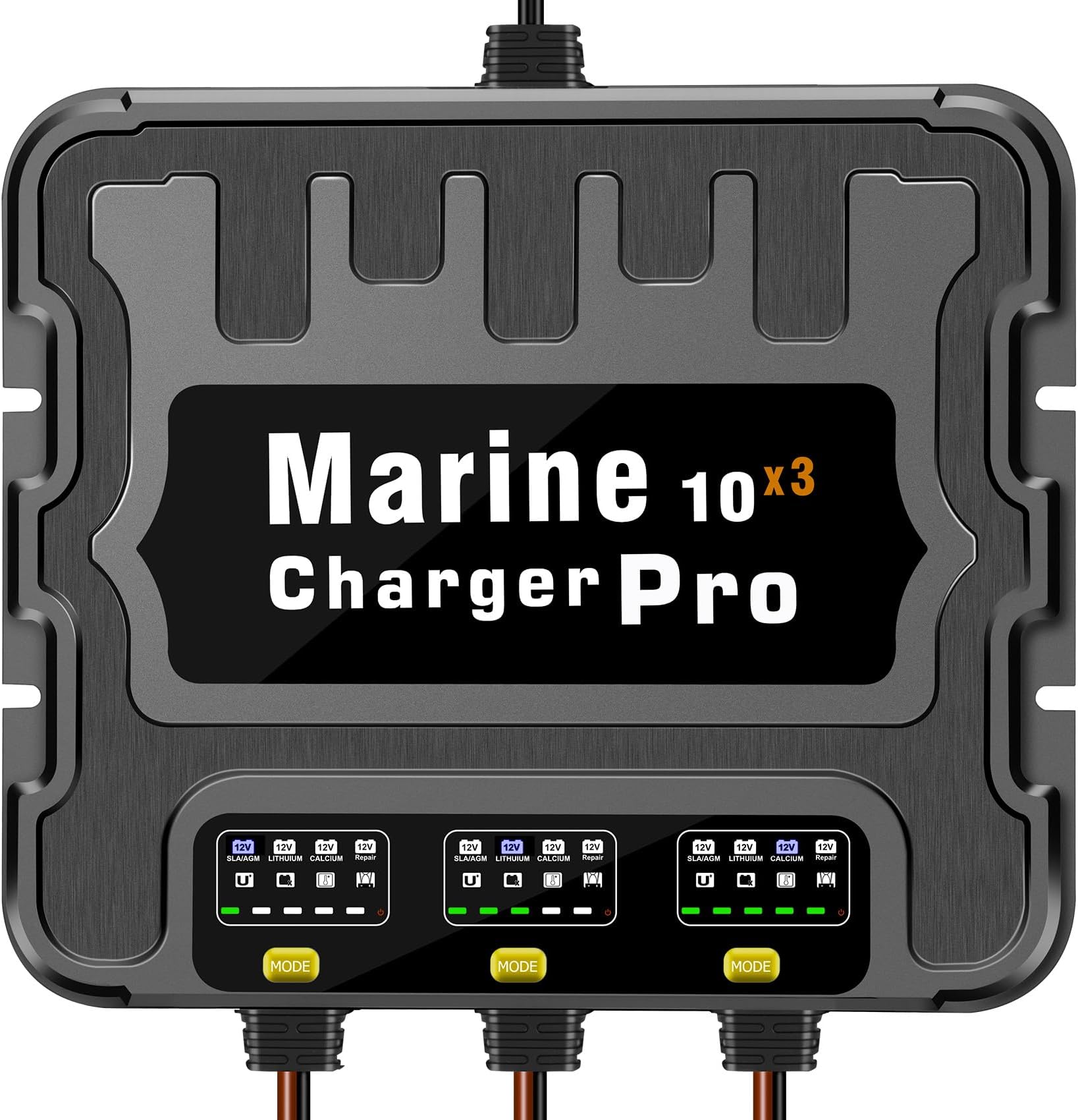Amazon.com: 2 Bank Marine Battery Charger 5X2, 10A (5A/Bank) - 12V ...