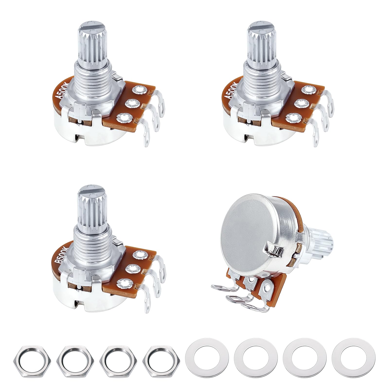 Banworks Metric M8 Thread (2A2B) A500+B500K Guitar Mini Pots 18-Spline Pots