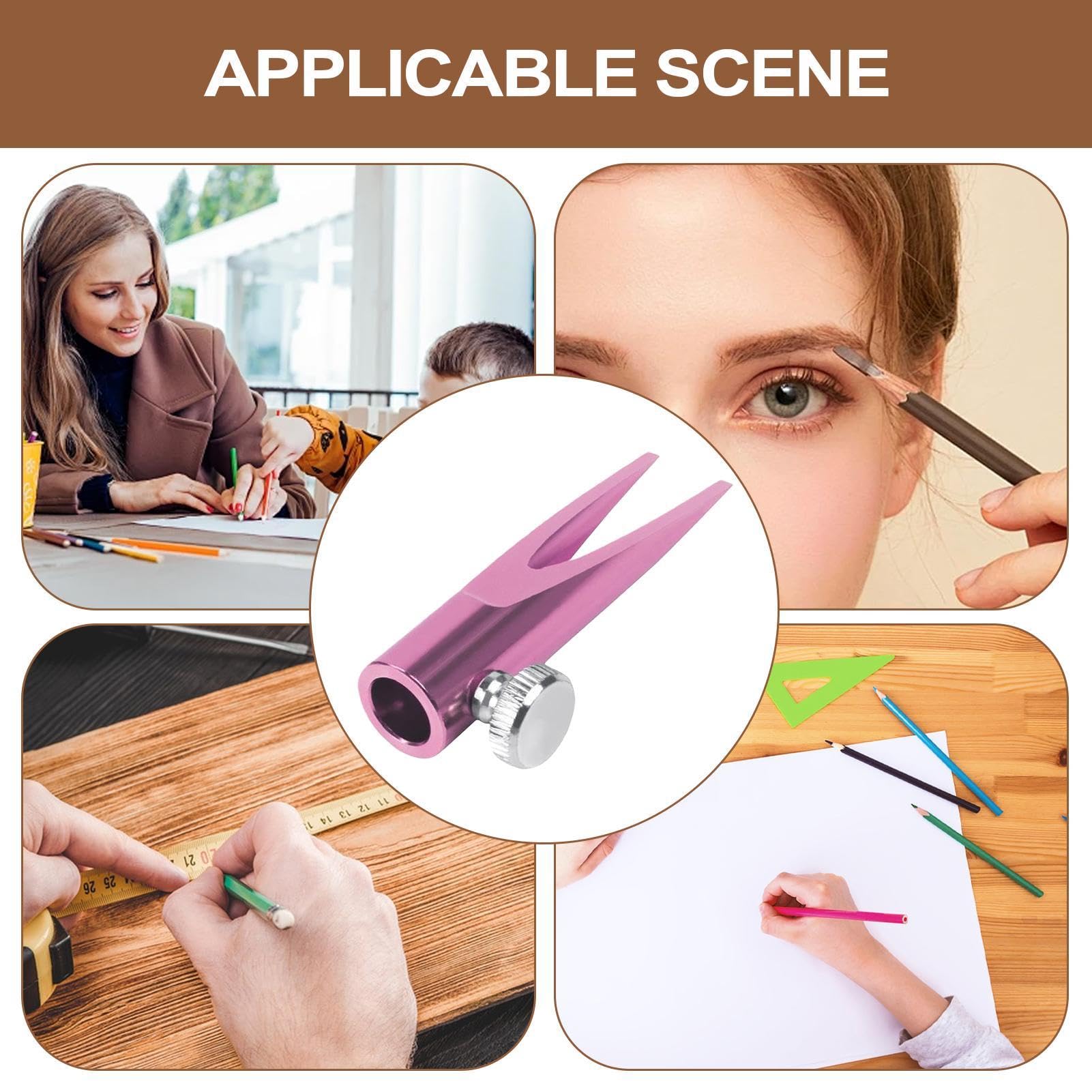 Pire à crayons pour les femmes, taille-crayon à crayons à sourcils,De dispositif de taille-crayon cosmétique des voyages - Outil d'aiguisme portable du stylo à sourcils pour petite amie, femme, ami