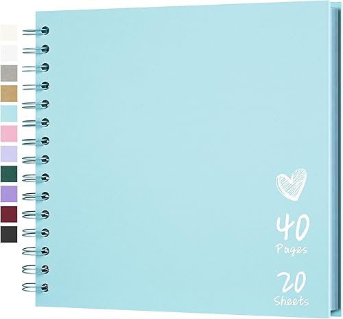 Vista 172 de Álbum de recortes de 8 x 8 pulgadas, álbum de recortes de papel kraft de tapa dura, álbumes de fotos, 40 páginas, perfecto para fotos de 4 x 6 / 5 x