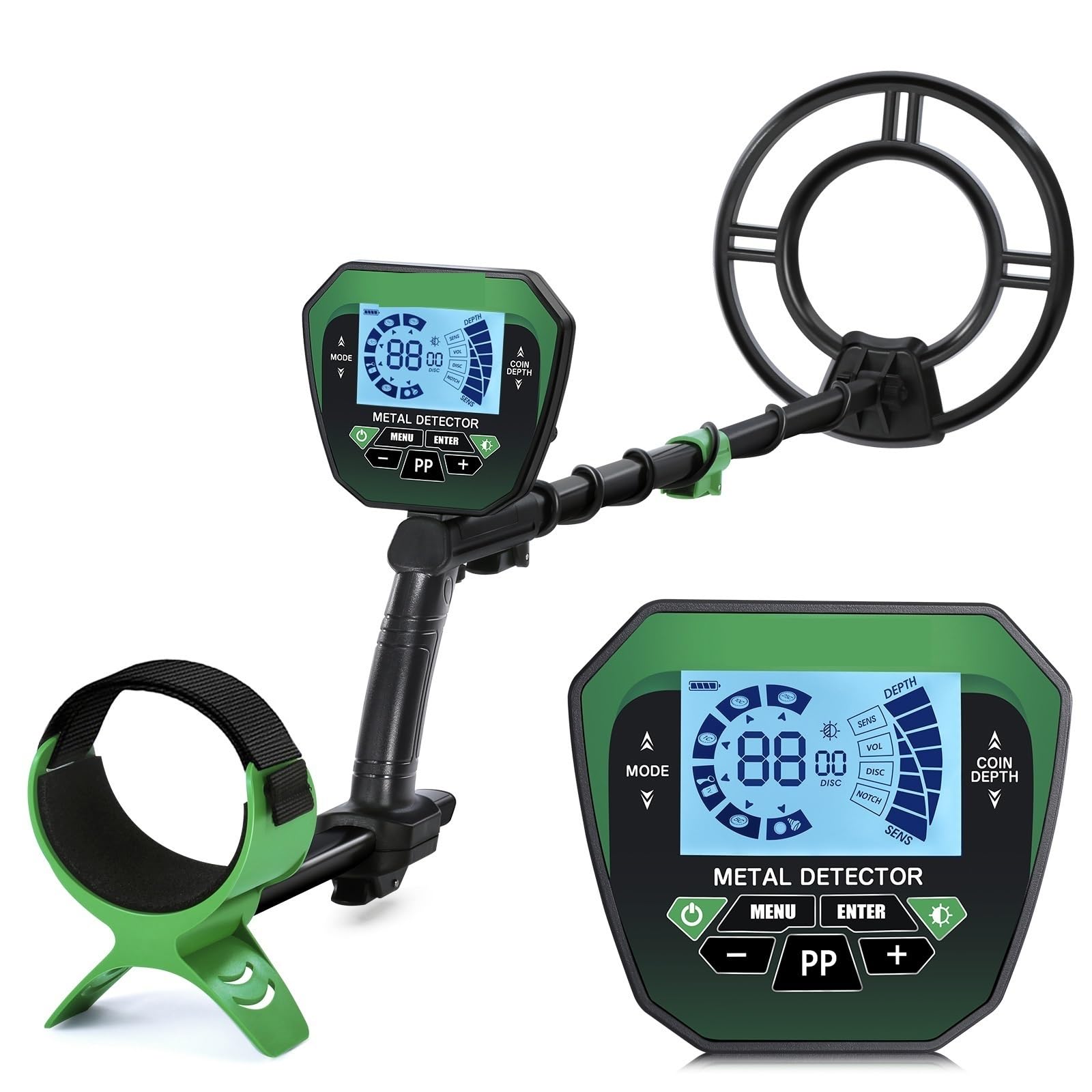 JVDDI Metal Detector Higher Accuracy Metal Detector LCD Display Adjustable Stem 4 Modes 10'' Search Coil Detector For Gold Silver Coin