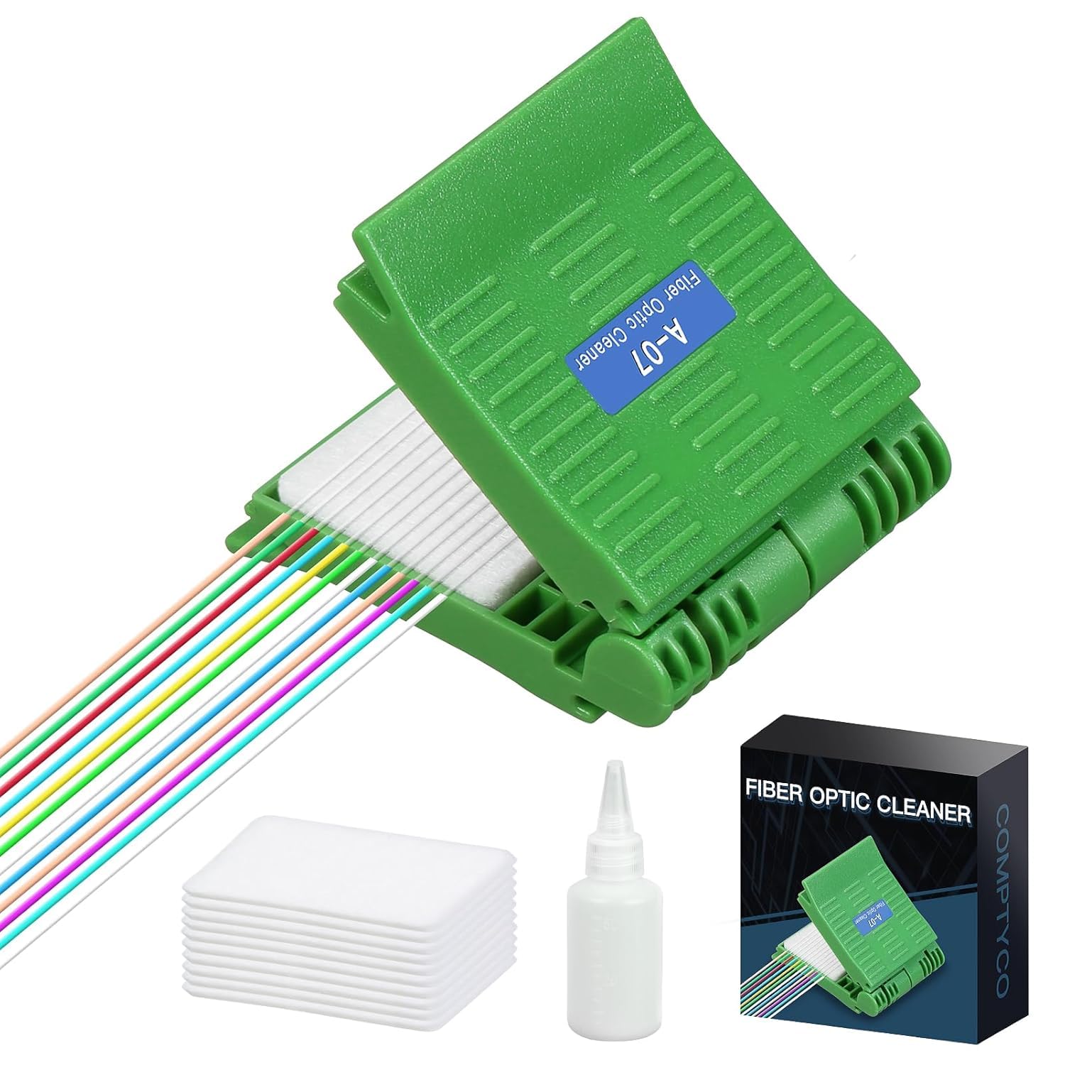 Fiber Optic Cleaning Tool Dust-Free Paper Fiber Optic Cleaning & Wiping Clip A-07 Optical Cable End Connector Cleaning Wipe Fiber Optic Wiping Clip Cleaner with 10 Replacement Cores-picture-25