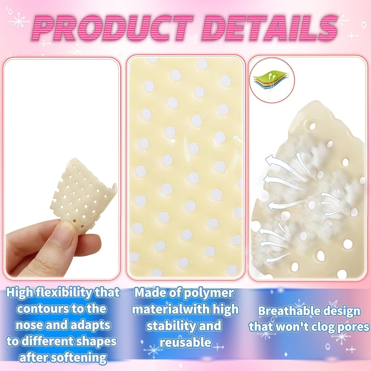 5 Pcs Reusable Nose Tape for Rhinoplasty Shaping, Rhinoplasty Tape & Nose Job Tape - Nose Straightener, External Protector Support for Surgery Recovery, Fracture Brace