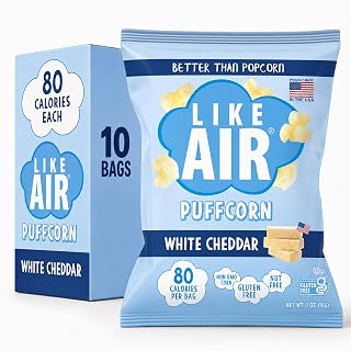 Like Air White Cheddar Snack Pack(10ct) - Gluten Free Kosher Snack For Kids | (Pack of 10) - Snack Box, 50 Calories Per Cup,