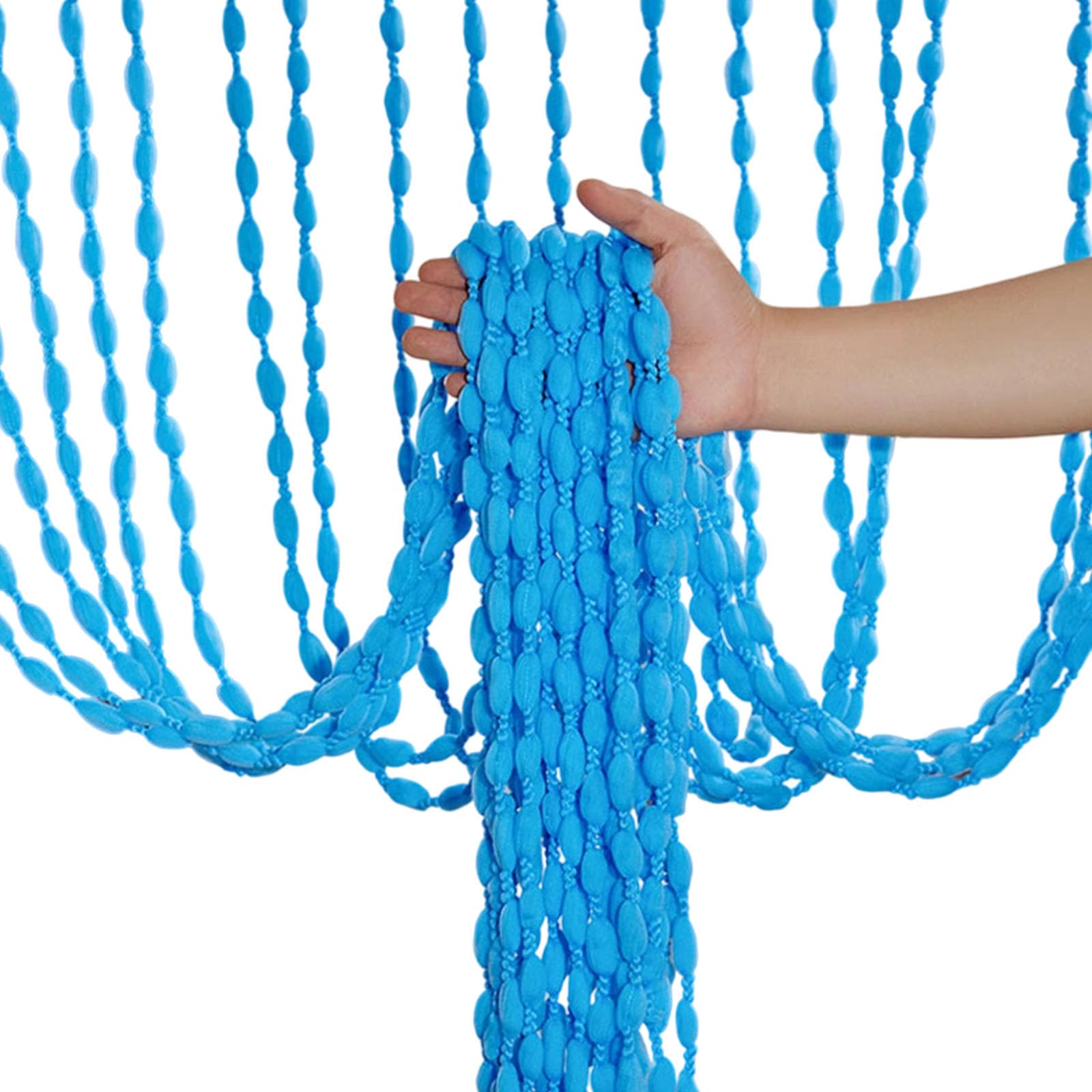Qusinfc Beaded Tassels Curtain for Weddings Polyester Room Divider Panel with Fringes, Easy Setup Design Polyester Tassels Curtain
