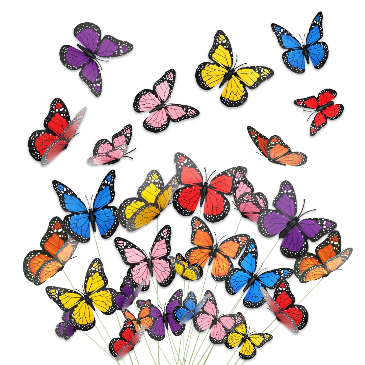 Papillons d'Halloween colorés lot de 48 pour transformer vos murs