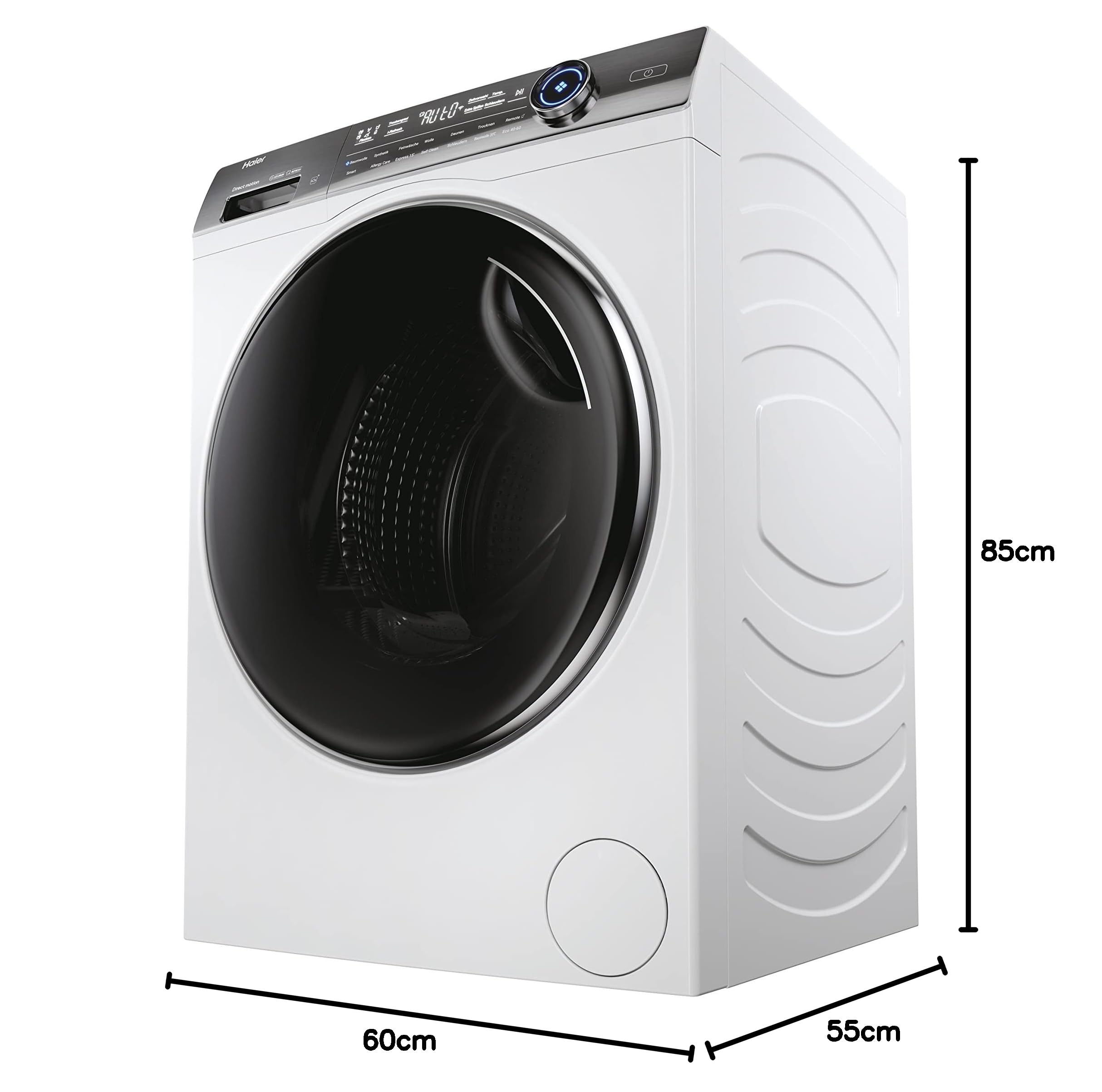 Haier I-PRO SERIE 7 PLUS HWD80-B14979U1 Waschtrockner / 8 kg Waschen / 5 kg Trocknen/Smart Home - Wi-Fi & hOn App/Direct Motion Motor - absolut leise/I-Refresh-Dampfprogramm/Vollwasserschutz