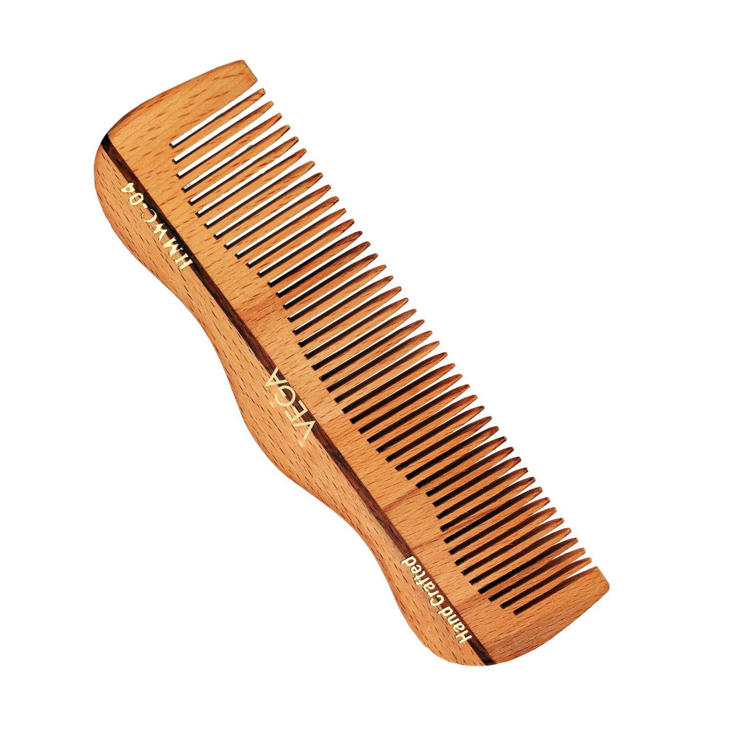 Vega Grooming Wooden Hair Comb,Handmade, (India's No.1* Hair Comb Brand) For Men and Women, (HMWC-04)