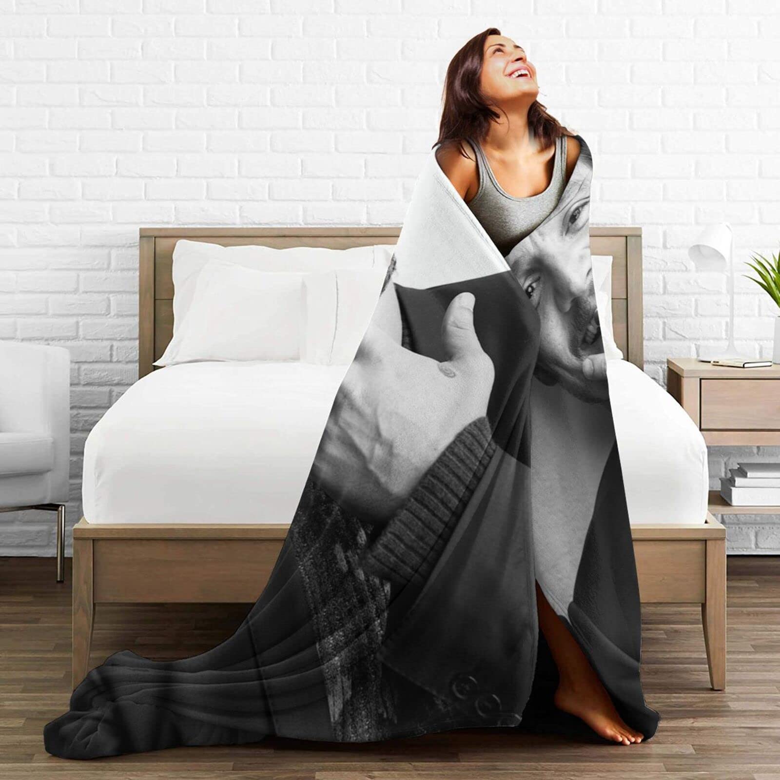 Pedro Pascal Fotocollage, zachte en comfortabele, warme fleecedeken voor bank, kantoor, bed, auto, camping, bank, gezellige pluche sprei, stranddeken (101,6 x 127 cm