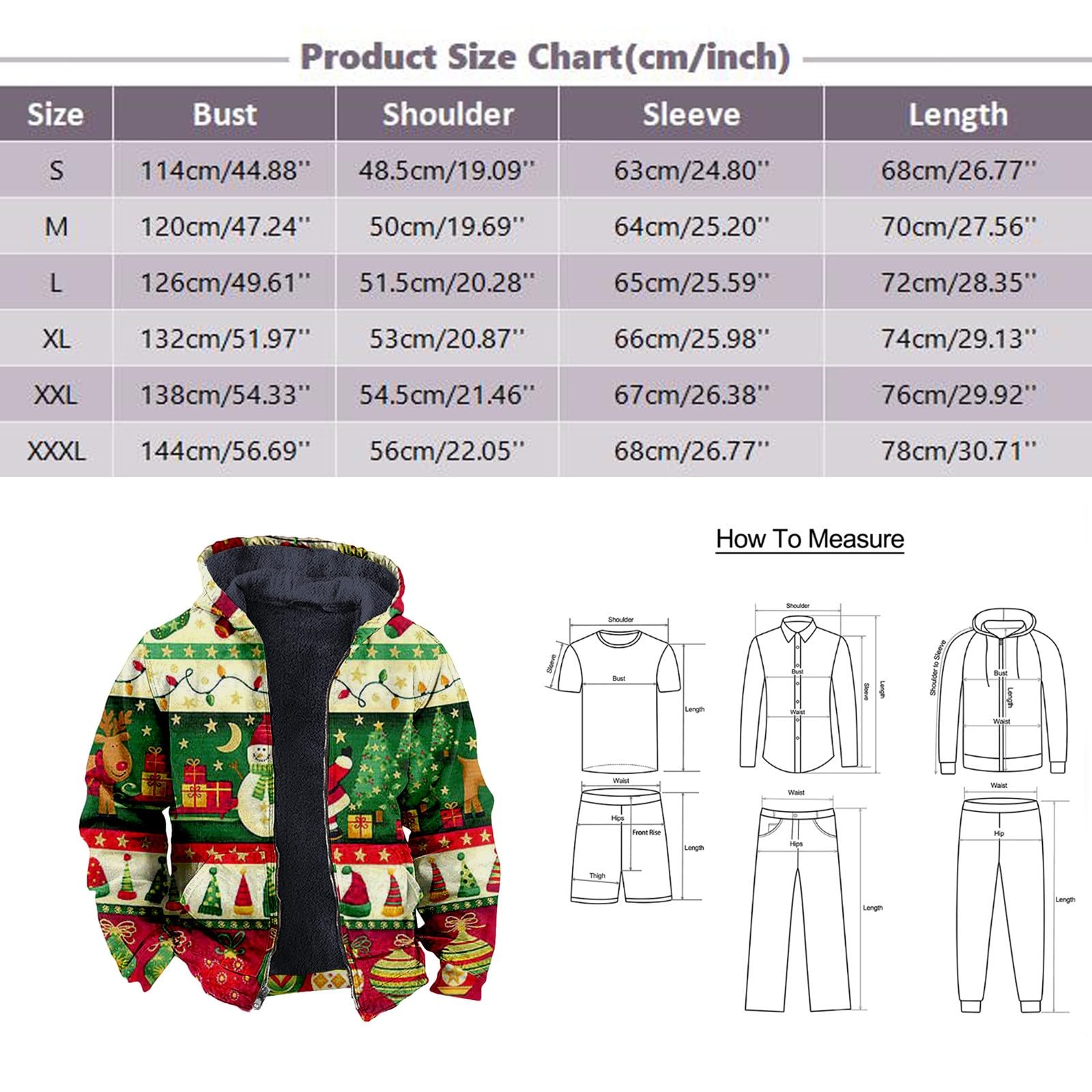 Genérico Sudaderas Hombre Navidad Jersey Navideño Sudaderas Hombres Copo De Nieve Chaqueta De Felpa con Estampado De Cuadros Navideño, Cremallera, Doble Bolsillo, Manga Larga