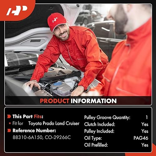 Miniatura 2 de A-Premium Compresor de A/C con embrague compatible con Toyota Prado Land Cruiser