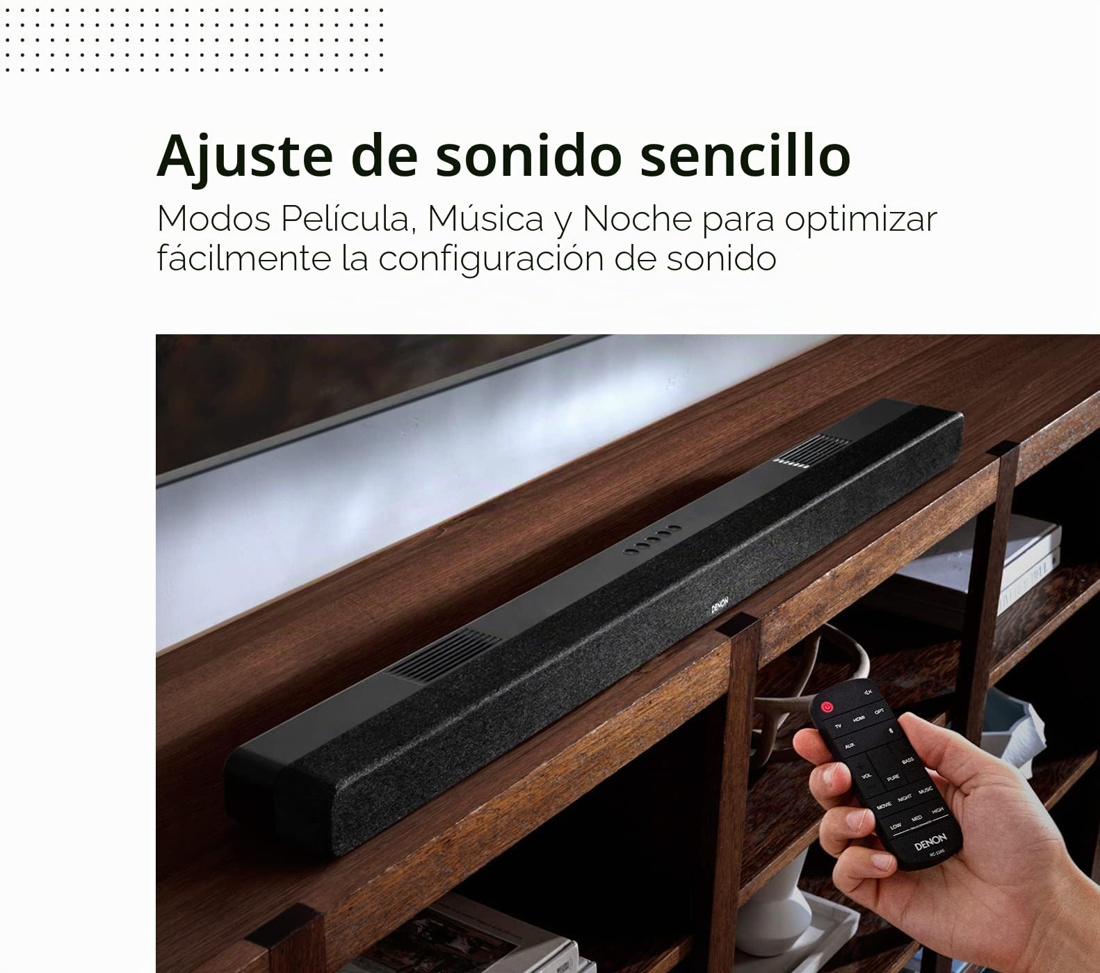 Denon DHT-S517 Barra de sonido con subwoofer, Bluetooth, Dolby Digital, Dolby Atmos, barra de sonido para TV, potenciador de diálogo, HDMI ARC, transmisión de música, incluye cable HDMI