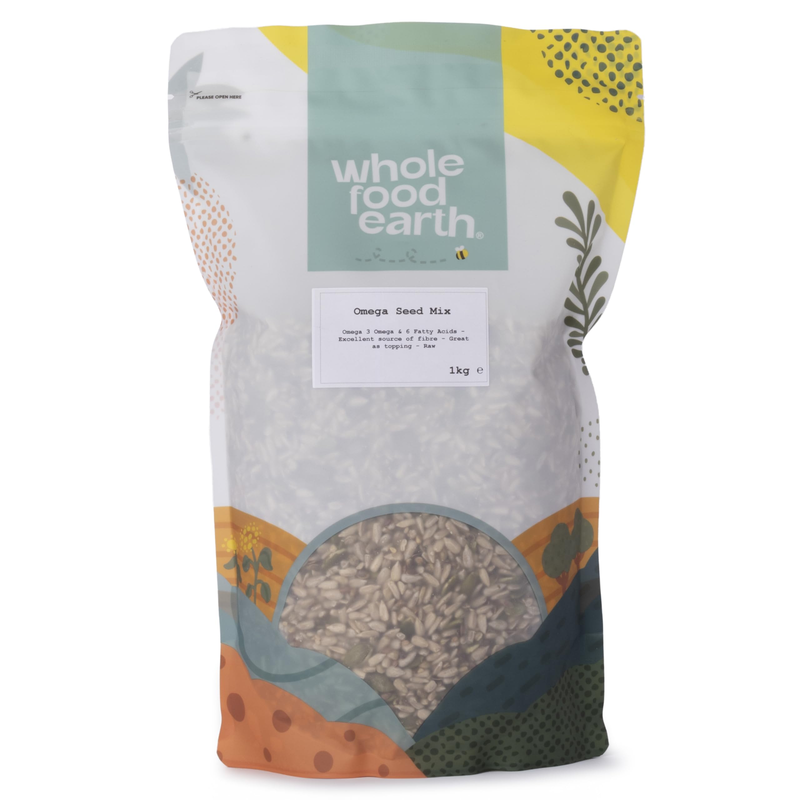 Wholefood Earth Omega Seed Mix 1 kg | GMO Free | High Fibre | Source of Protein