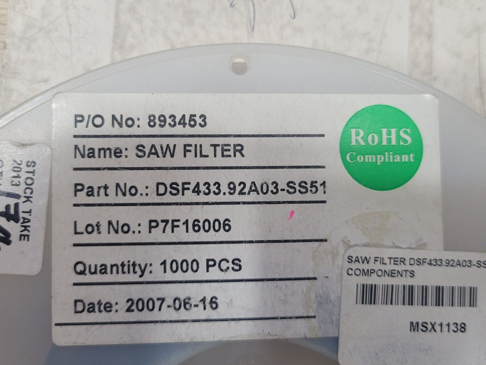 (1 PC) DSF433.92A03-SS51 SMD Monolithic Crystal Filters