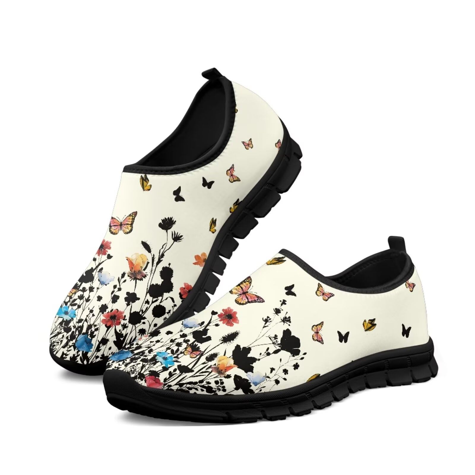 Quxjehoe Womens Slip On Walking Shoes Non Slip Loafer Breathable Holiday Travel Shoe Lightweight Casual Low Top Sneakers SizeUS 5.5-11.5