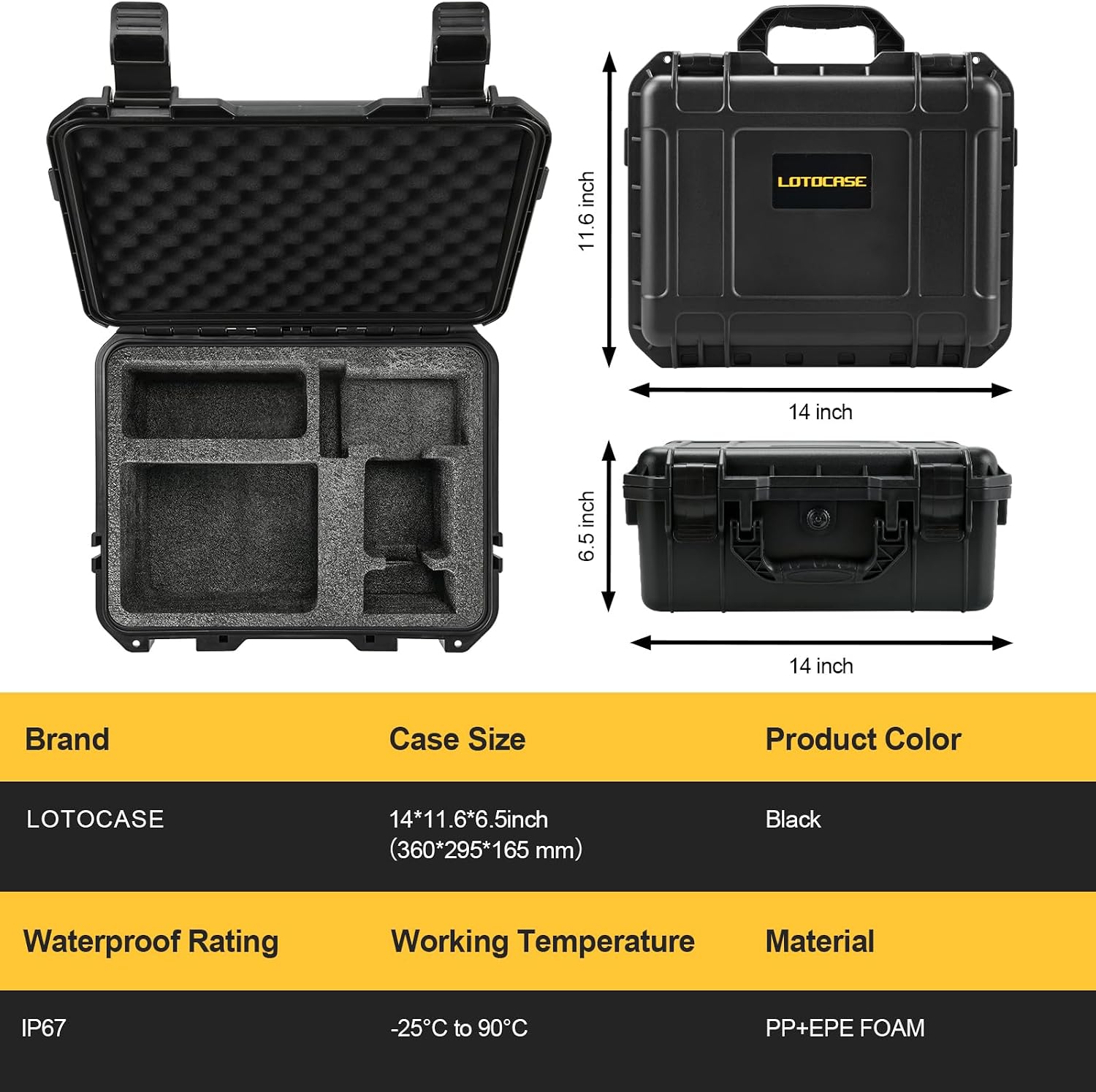 Hard Case for Dewalt Cut Off Tool - Tool Bag for Dewalt 20V MAX XR Brushless Compact Cut Off Tool, Waterproof & Shockproof Box for Cut Off DCS438 | Battery | Charger | Cutting Dust Shroud (Case Only)
