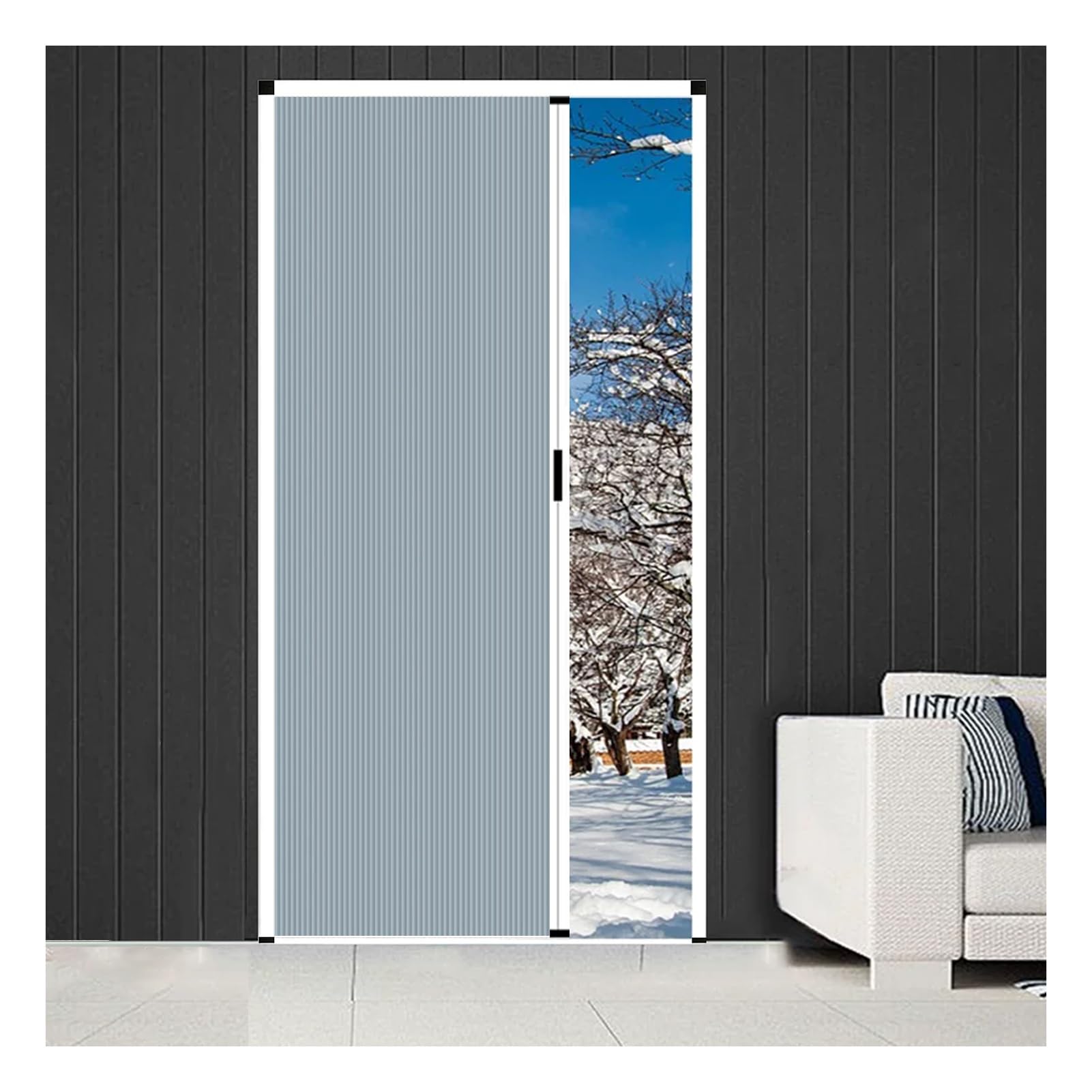 Renter Friendly No Drill Accordion Door, Tool-Free Honeycomb Fabric Room Divider for Rental Apartment Closet & Small Pantry(Blue,80x220CM)