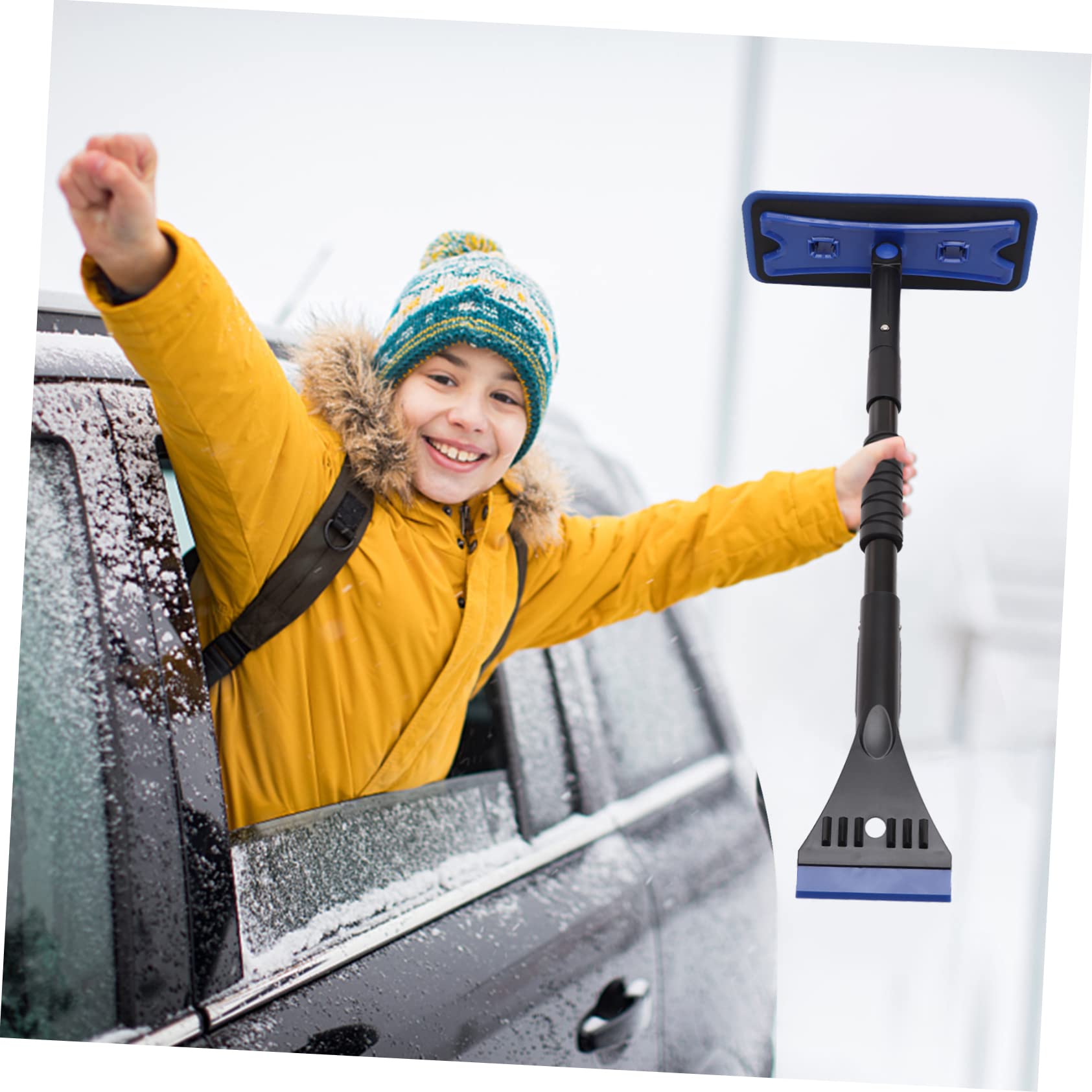 Grattoir à Neige pour Voiture Télescopique, Brosse Rétractable, 7 Angles