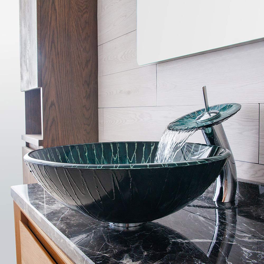 Vasque/lavabo En Verre Trempé - Dimensions 40x40x14 Cm - Transparent - Occasion
