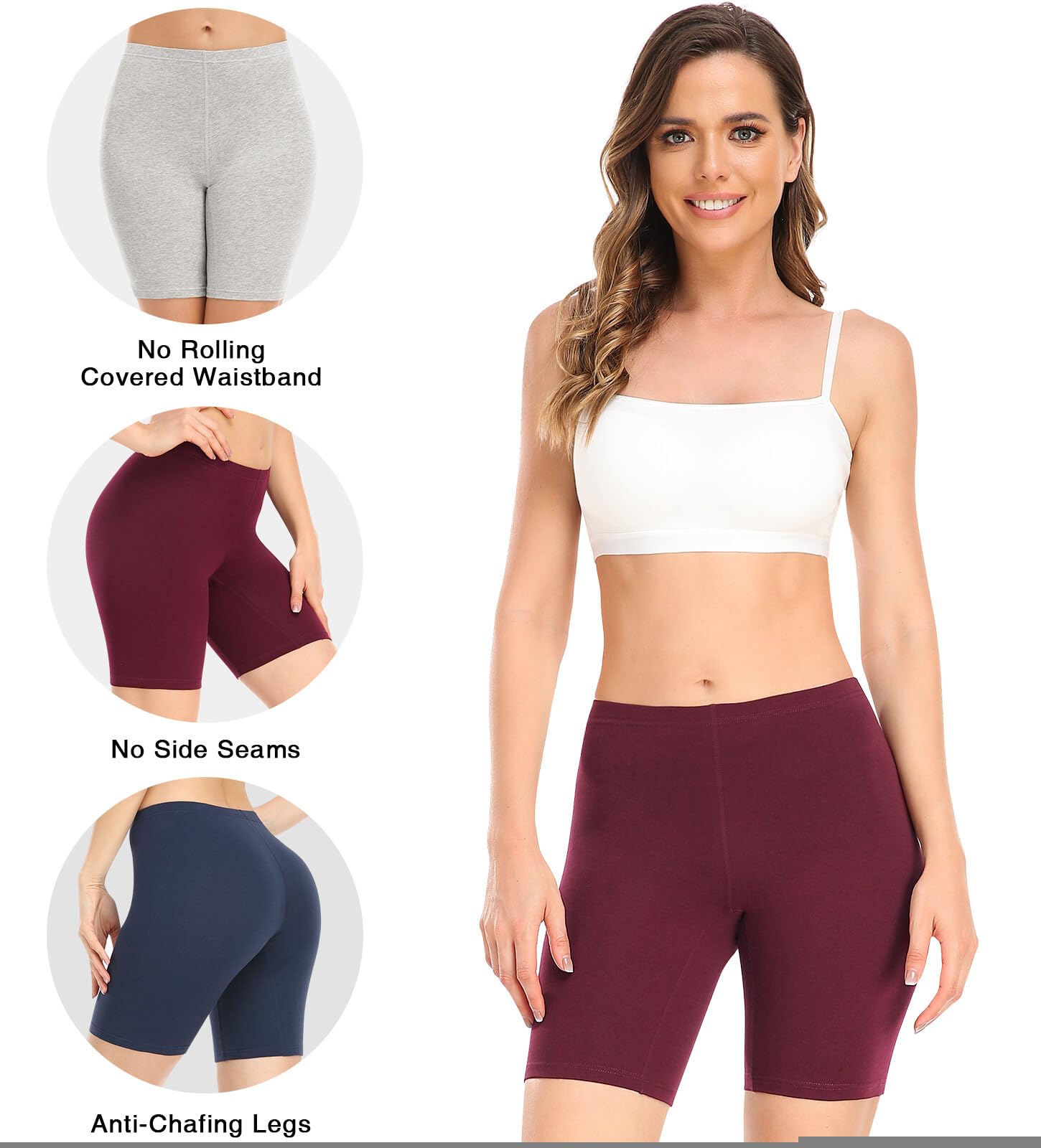 Wealurre Anti Chafing Shorts Women Cycling Shorts Chub Rub Shorts Ladies Long Briefs Underwear Cotton Boy Short Boxers for Under Dresses