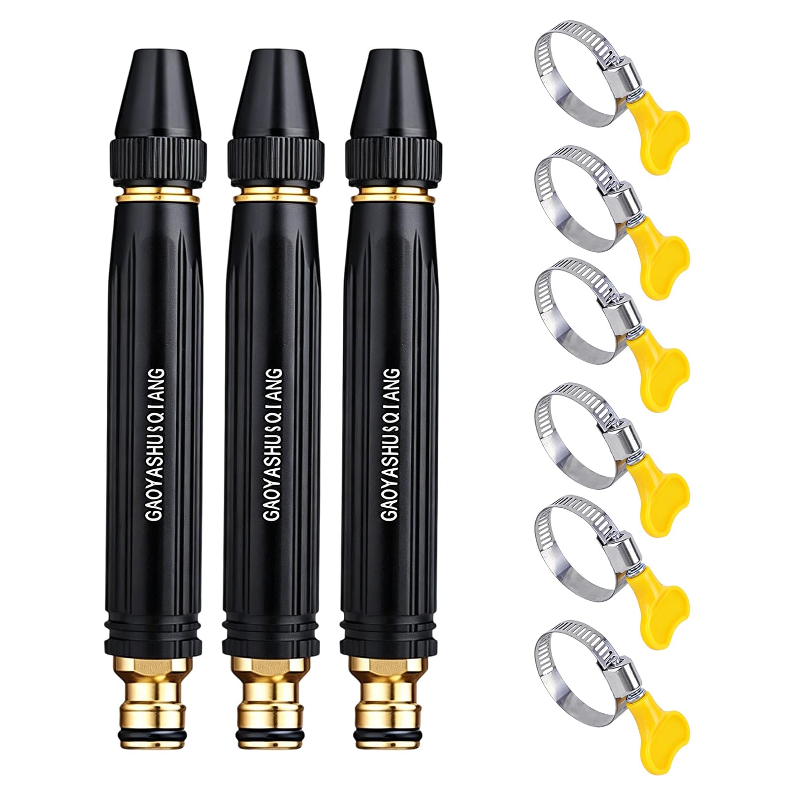 Nrgqaxm 3 Pack Home High Pressure Hose Nozzle, Pressure Washer-Gun Garden Hose Nozzle With Boosters Ergonomic Car Wash Water-Gun Power Washer Hoses Attachment Sprayer For Watering Washing