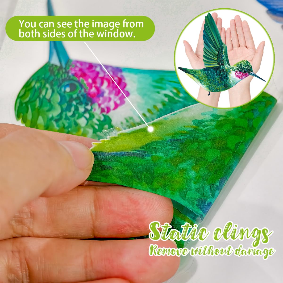Zindoo 9 Sheet Spring Summer Birds Window Clings - Image 3